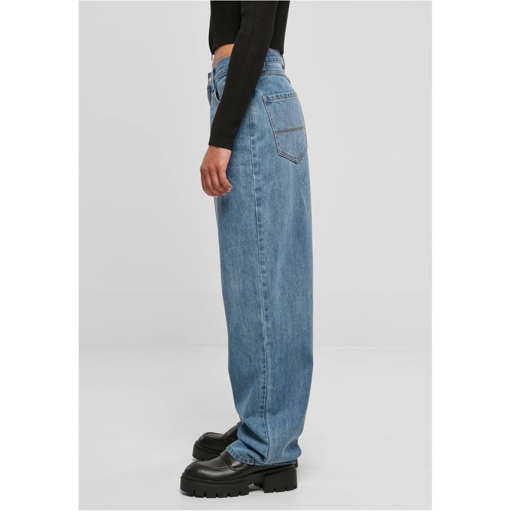 Urban Classics - High Waist 90´S Wide Leg Denim Weite Hose - Blau